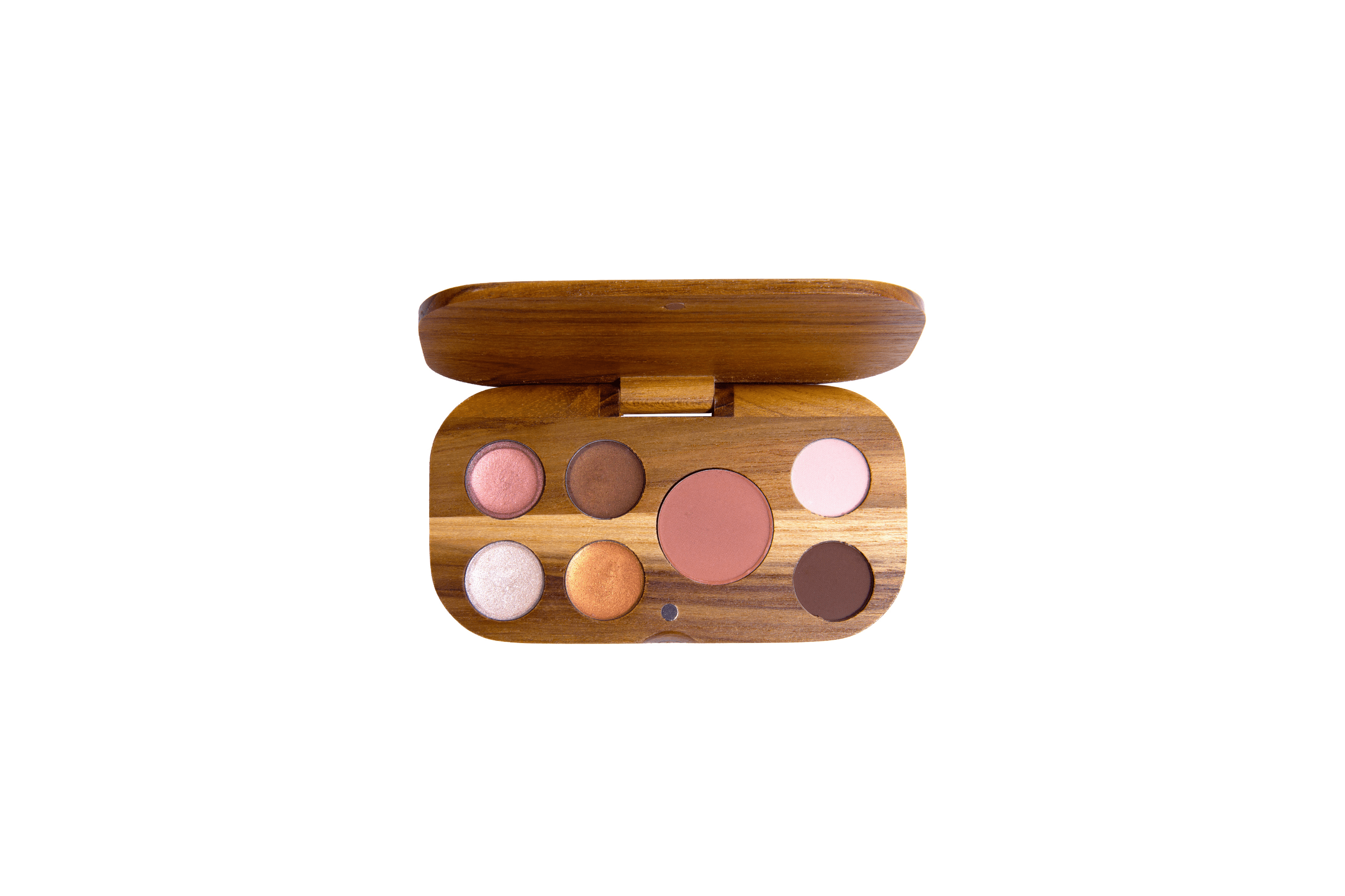Paleta Combinada de Maquillaje – 4 Sombras Satinadas Cremosas, 2 Sombras Compactas y 1 Rubor