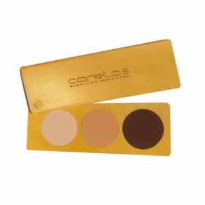 Paleta de bases oleosas Caretas x 3 tonos para maquillaje profesional y de alta cobertura.