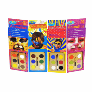 Kit de maquillaje pintucaritas Caretas x6 colores con pincel, seguro para niños